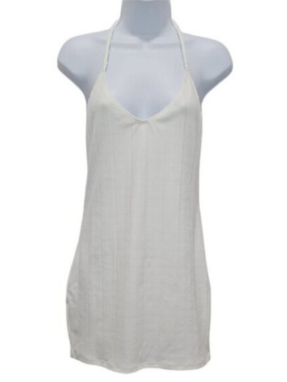 Wild Fable White Halter Tie Terry Textured Swim Cover-Up Small New White